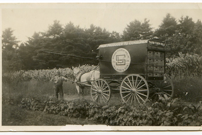 1925 – ML Sr. with Prince and the converted Pollards delivery wagon.